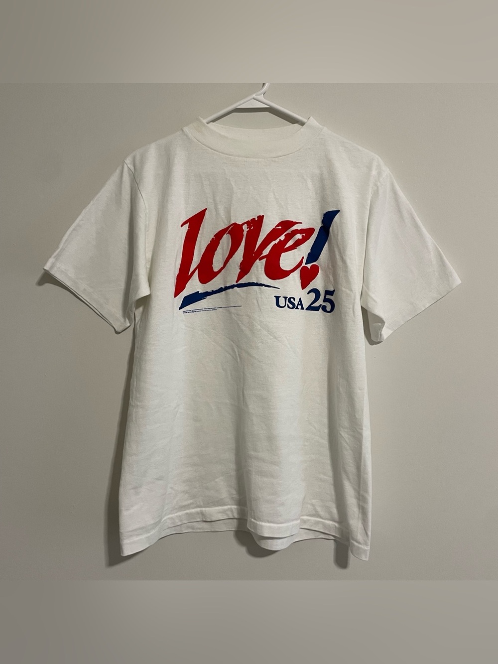 Vintage 90s Love USA 25th Anniversary Cotton T-shirt Post Office Size M/L